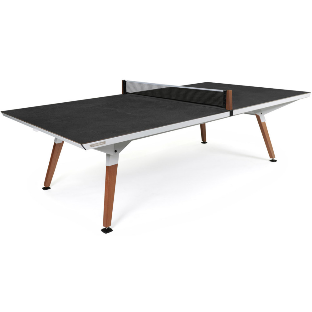 Cornilleau Table ping-pong Origin - Structure Blanc - Plateau dcor Stone - Pieds Blanc et bois