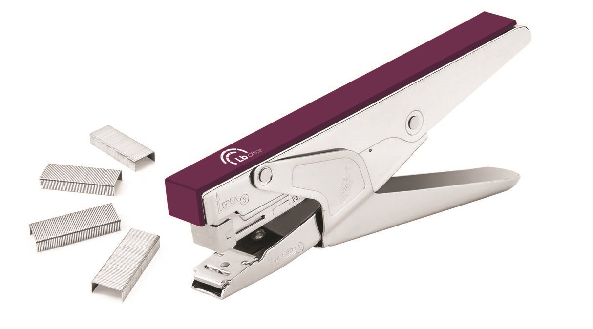 LITTLE BALANCE Pince Agrafeuse Métal EB-20 - Agrafes 24/6 ou 26/6 - Capacité 20 feuilles - Prune