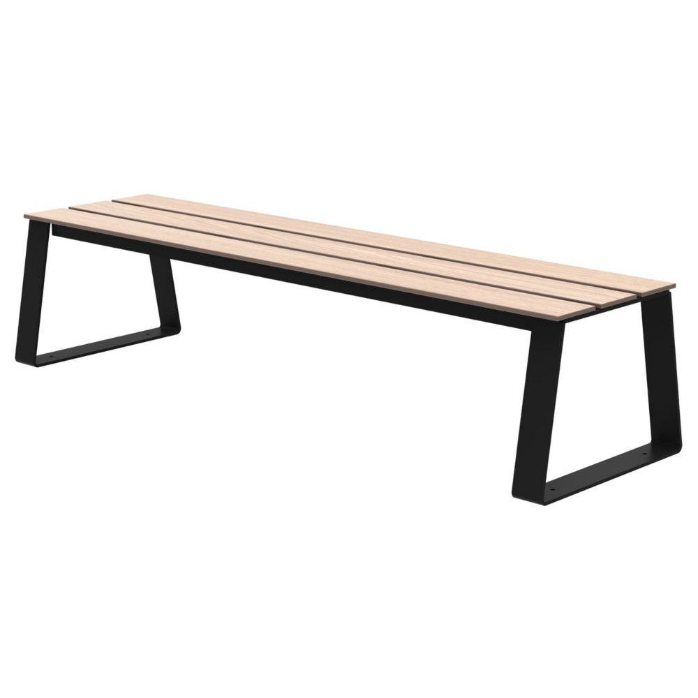 Banquette  fixer Ballade Extrme L.180 cm Bois stratifi et mtal Gris manganse