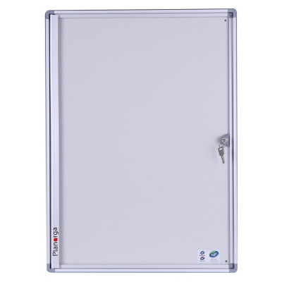 Planorga Vitrine d'affichage intérieur Eco Verticale avec serrure à clé 4 feuilles A4 - Porte battante - Fond magnétique