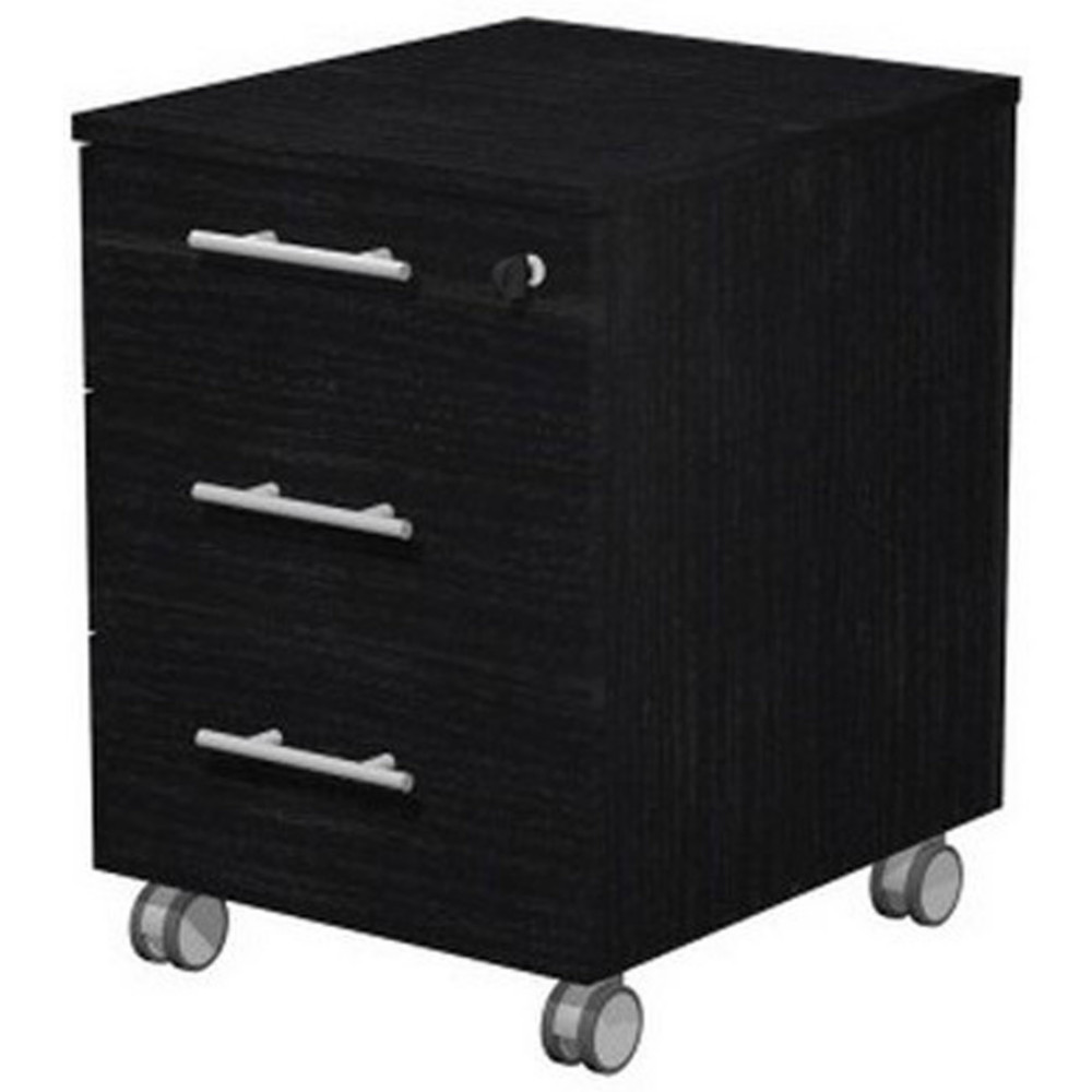 Caisson mobile Flore - L.42 x P.52 x H.61 - 3 tiroirs - Frne noir