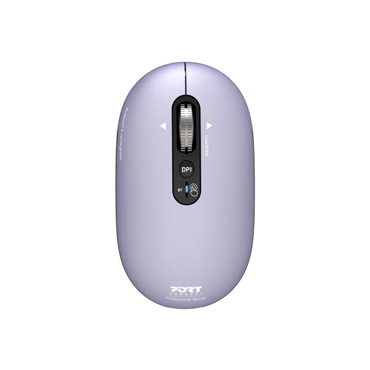 Port Connect sans fil Bluetooth rechargeable ambidextre USB C Pure Mac Clic silencieux et molette FreeWheel Lavande