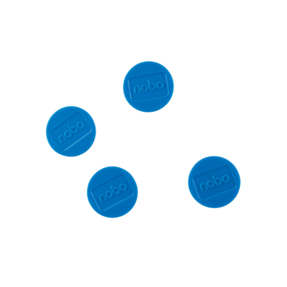 Nobo Aimant rond 30 mm - Bleu - Lot de 4