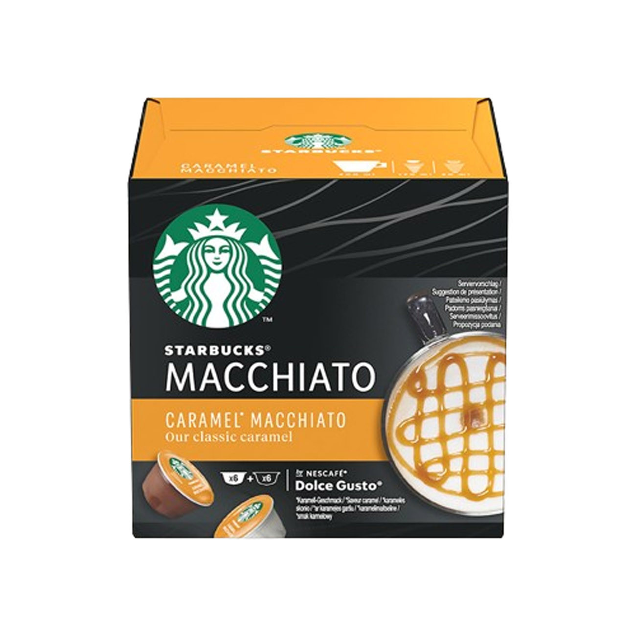 Starbucks Café Caramel Macchiato pour machine Dolce Gusto - Boîte de 12 capsules