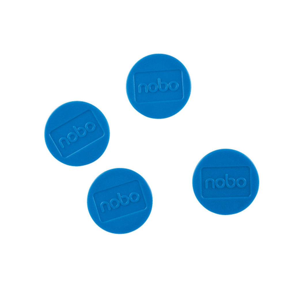 Nobo Aimant rond 38 mm - Bleu - Lot de 4