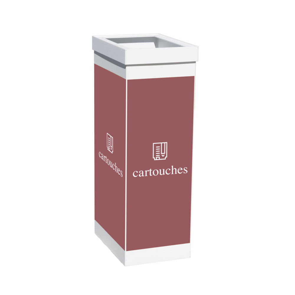 Paperflow Poubelle de tri slectif pour le recyclage des cartouches - 60L - Terracotta corps Blanc