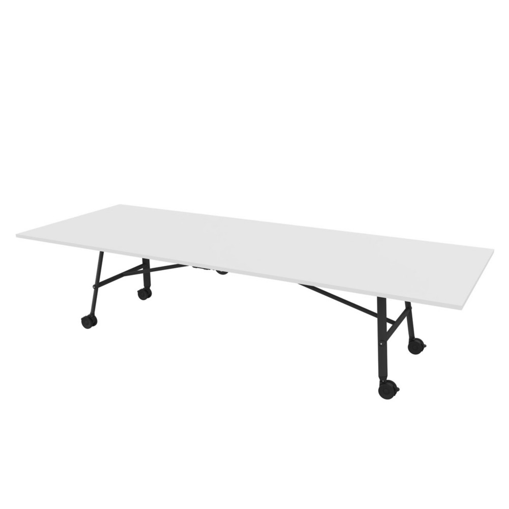 Table mobile plateau rabattable Serenity 320 x 120 cm Blanc  Pied Noir