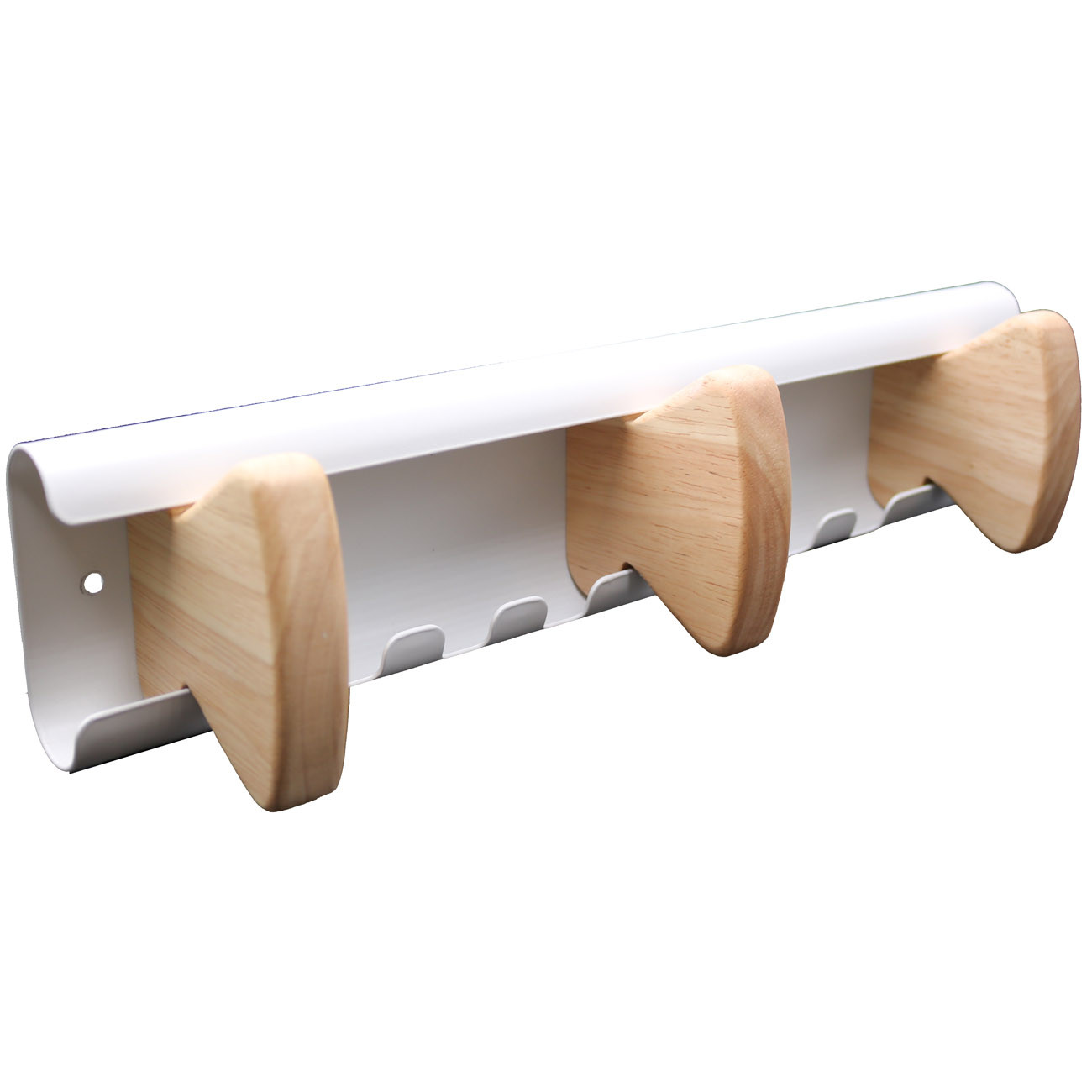 Unilux Patères Vaiina 3 accroches - Bois et Blanc