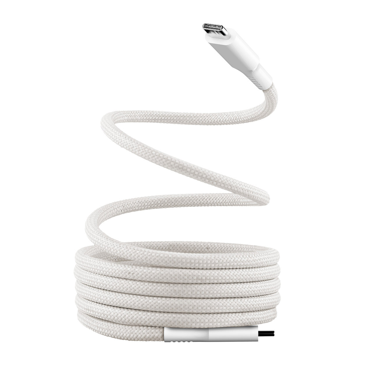 TNB Câble USB-C vers USB-C avec gaine magnétique anti nœuds - 1,5 m - Blanc