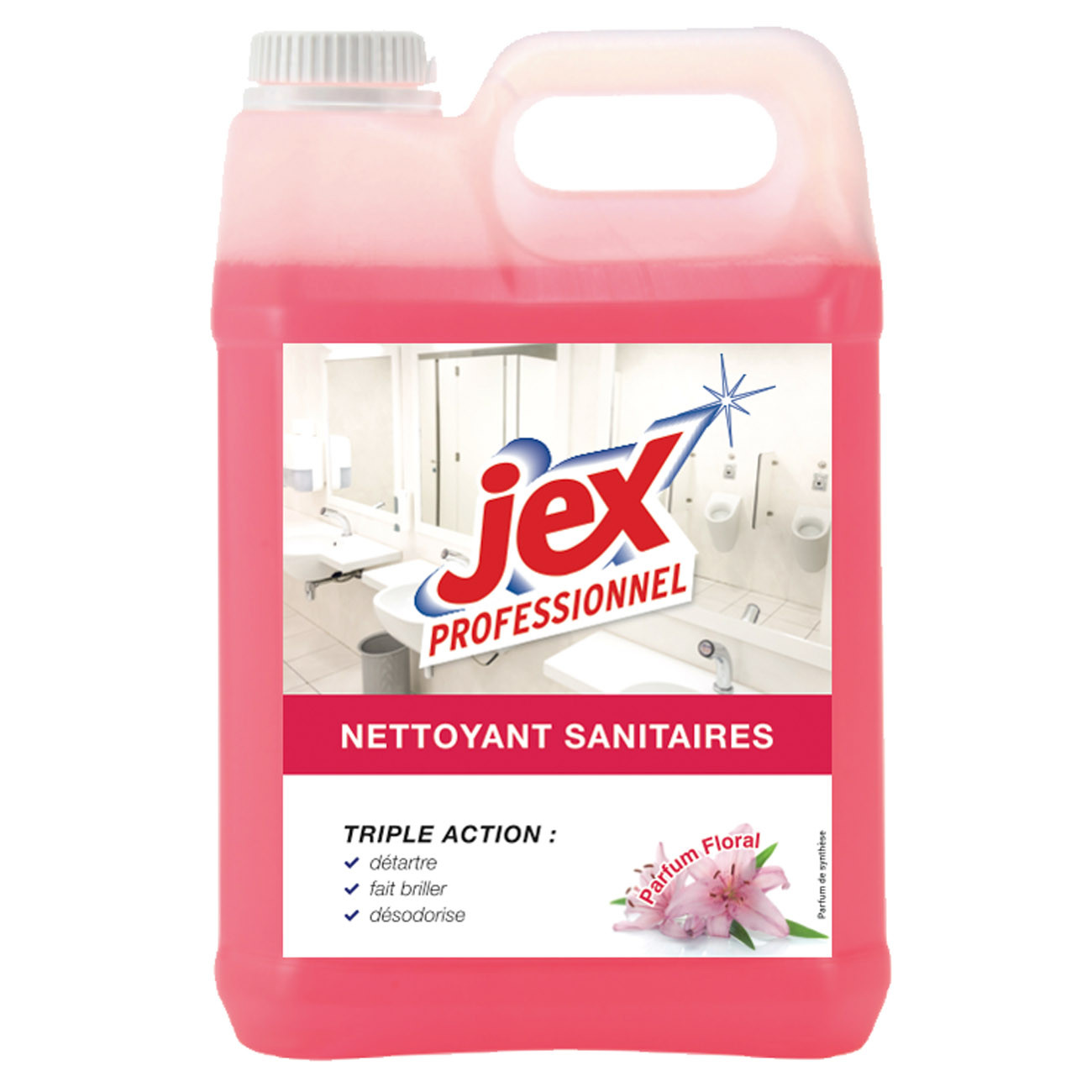 Jex Nettoyant sanitaire 3 en 1 - Parfum floral - Bidon de 5 L