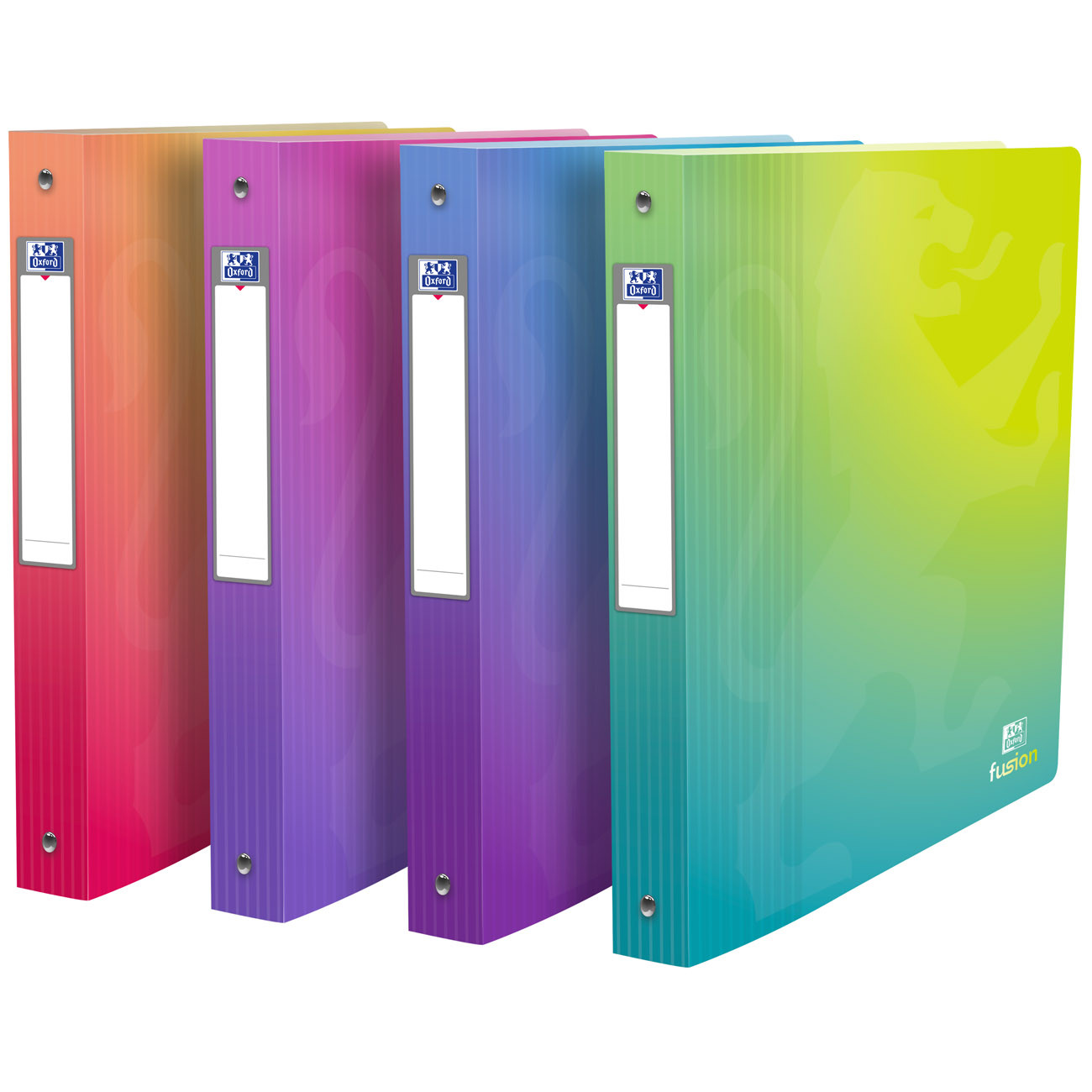 Oxford Classeur A4+ School Life Fusion - 4 Anneaux - Dos de 4 cm - Assortis