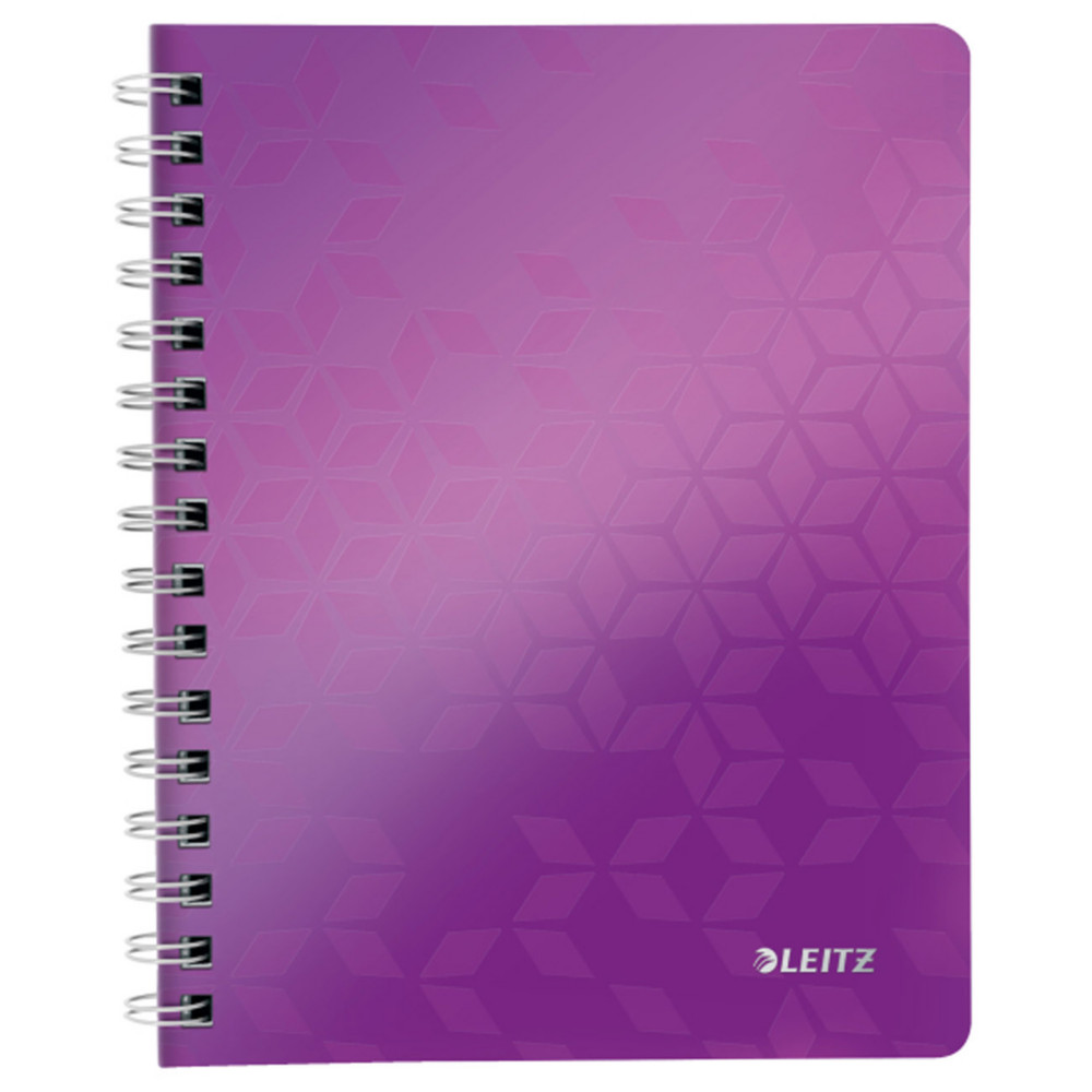 Leitz Cahier A5 quadrill 5x5 Spiral WOW - Couverture PP - 80 feuilles - Violet