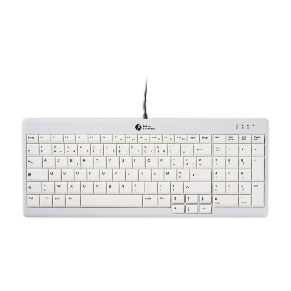 Bakker Elkhuizen Clavier UltraBoard 960 V2 Compact filaire USB-C / USB-A - Argent / Blanc