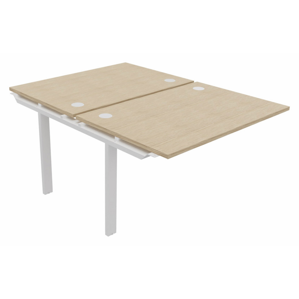 Module suivant pour ensemble 2 bureaux droits E-link - L.120 x P.163 cm - Plateau Chne - Pieds Blanc