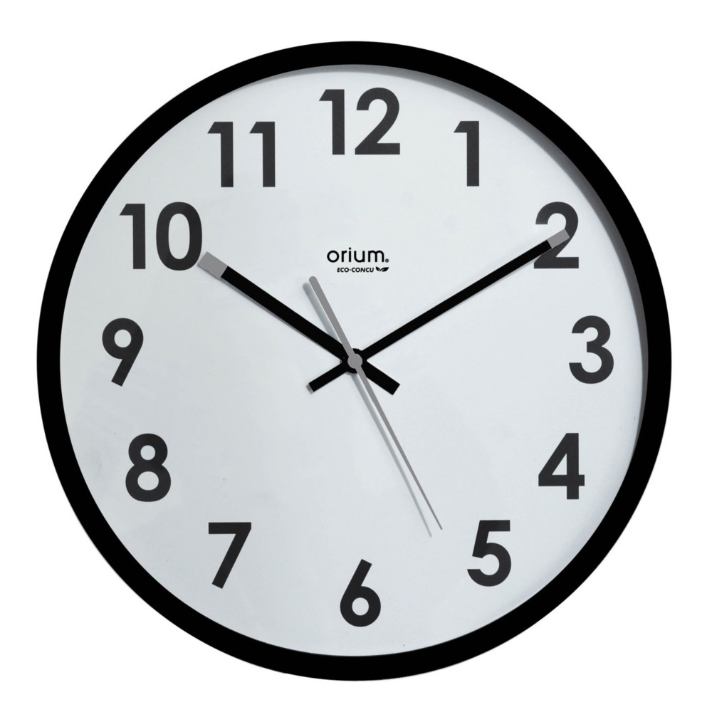 Orium Horloge murale eco-conue Naturalis silencieuse - Noir