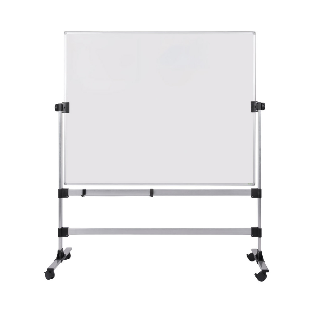 Bi-Office Tableau blanc maill mobile double face pivotant Earth - Surface magntique - Cadre Aluminium - L.180 x H.120 cm