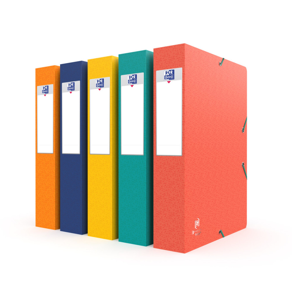 Oxford Bote de classement A4 Recyc+ couverture carte - Dos 6 cm - Assortis