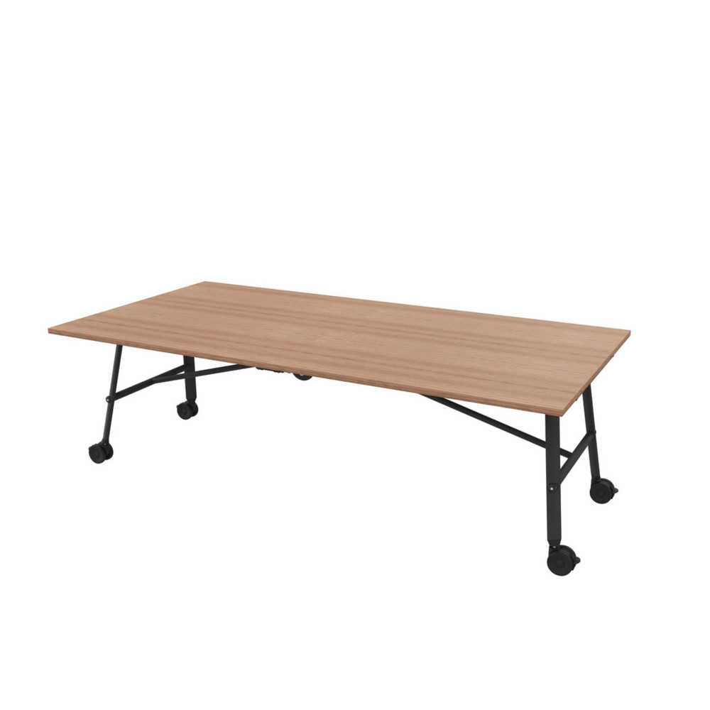 Table mobile plateau rabattable Serenity 240 x 120 cm Noyer  Pied Noir
