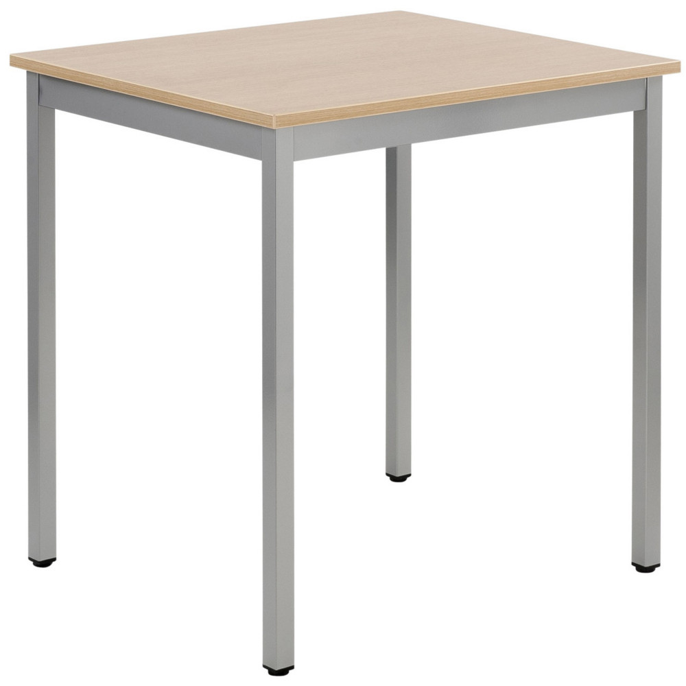 Table de runion modulable rectangle - L.70 x P.60 cm - Plateau Chne - Pieds Gris