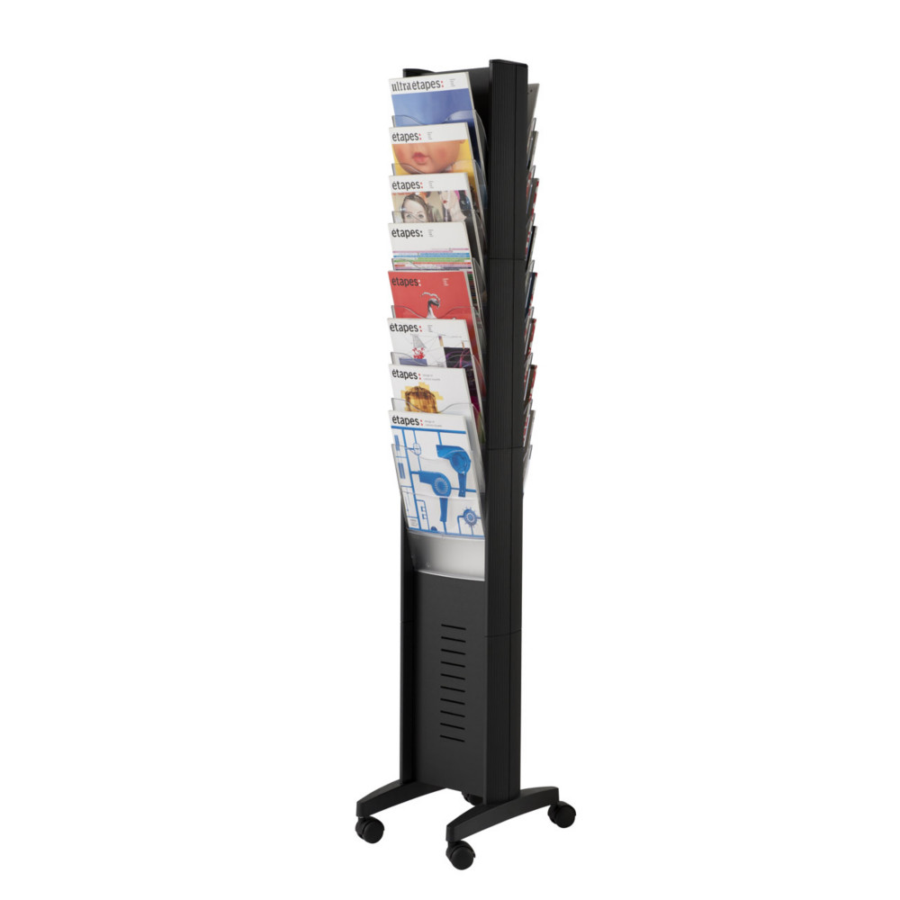 Paperflow Prsentoir double simple face EasyDisplay - 16 cases - Noir