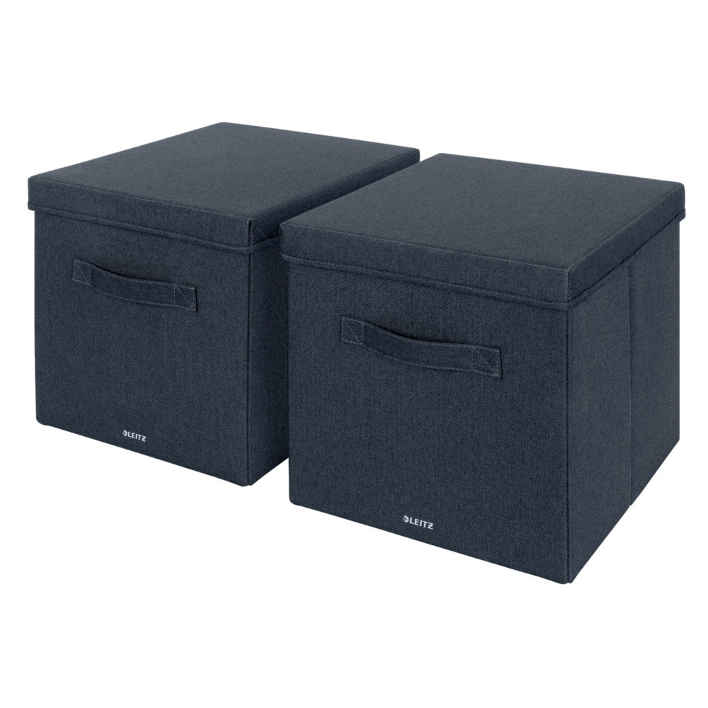 Leitz Bote de rangement en tissu grand format - Gris - Lot de 2