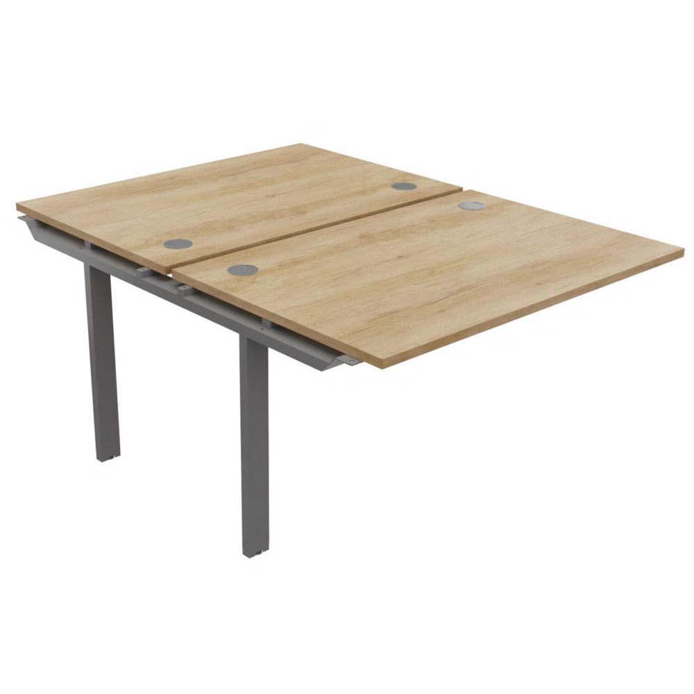 Module suivant pour ensemble 2 bureaux droits E-link - L.120 x P.163 cm - Plateau Chne Nebraska - Pieds Aluminium