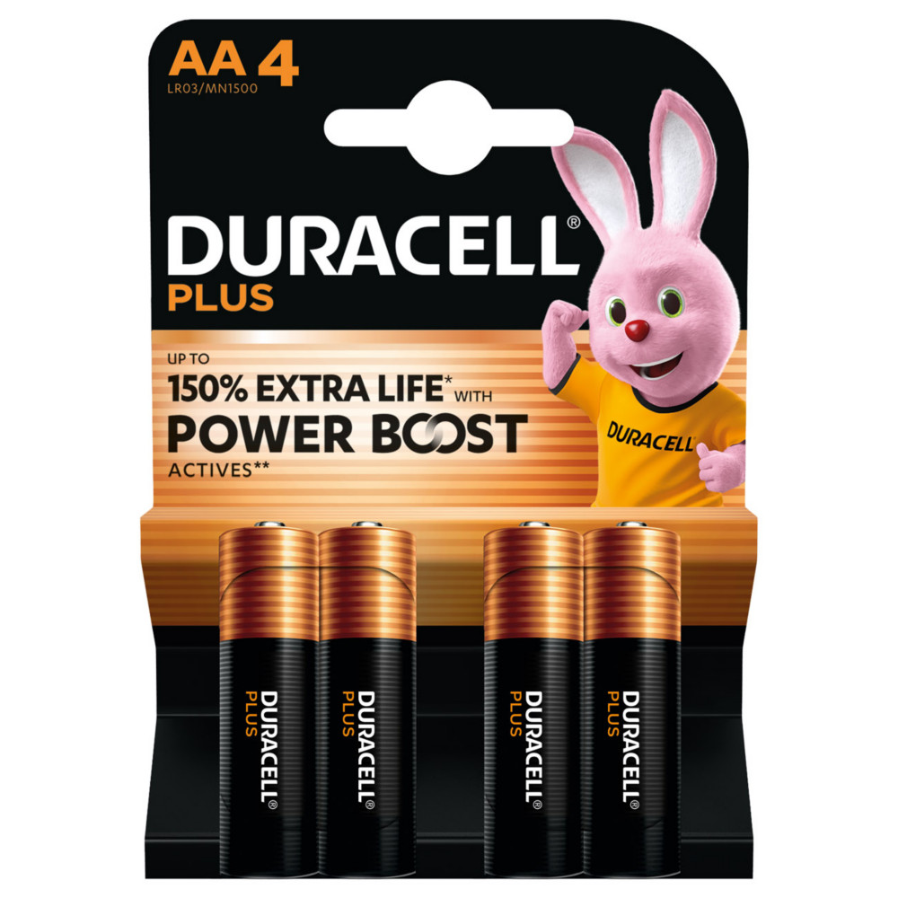 Duracell Pile alcaline AA / LR6 Plus - Lot de 4