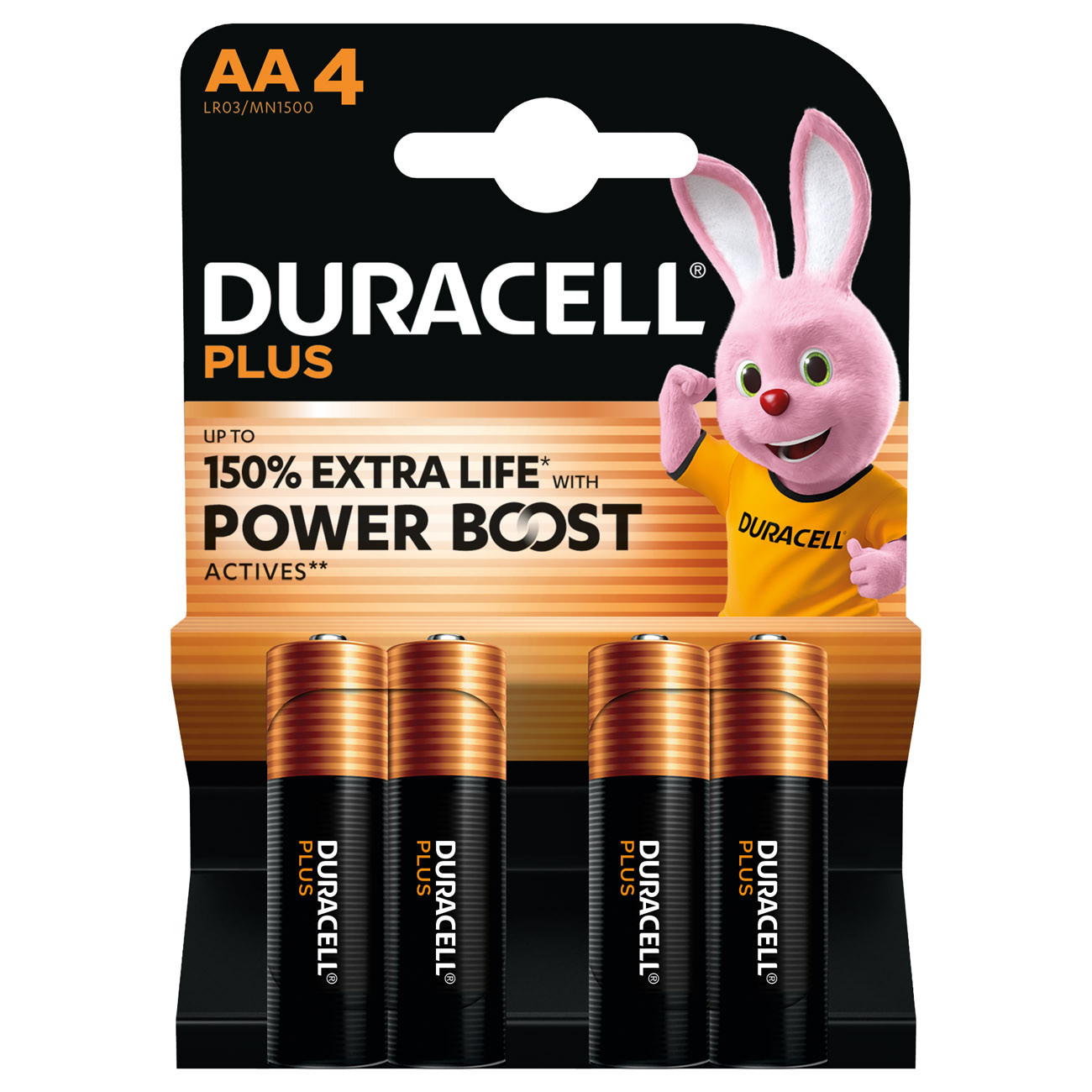Duracell Pile alcaline AA / LR6 Plus - Lot de 4