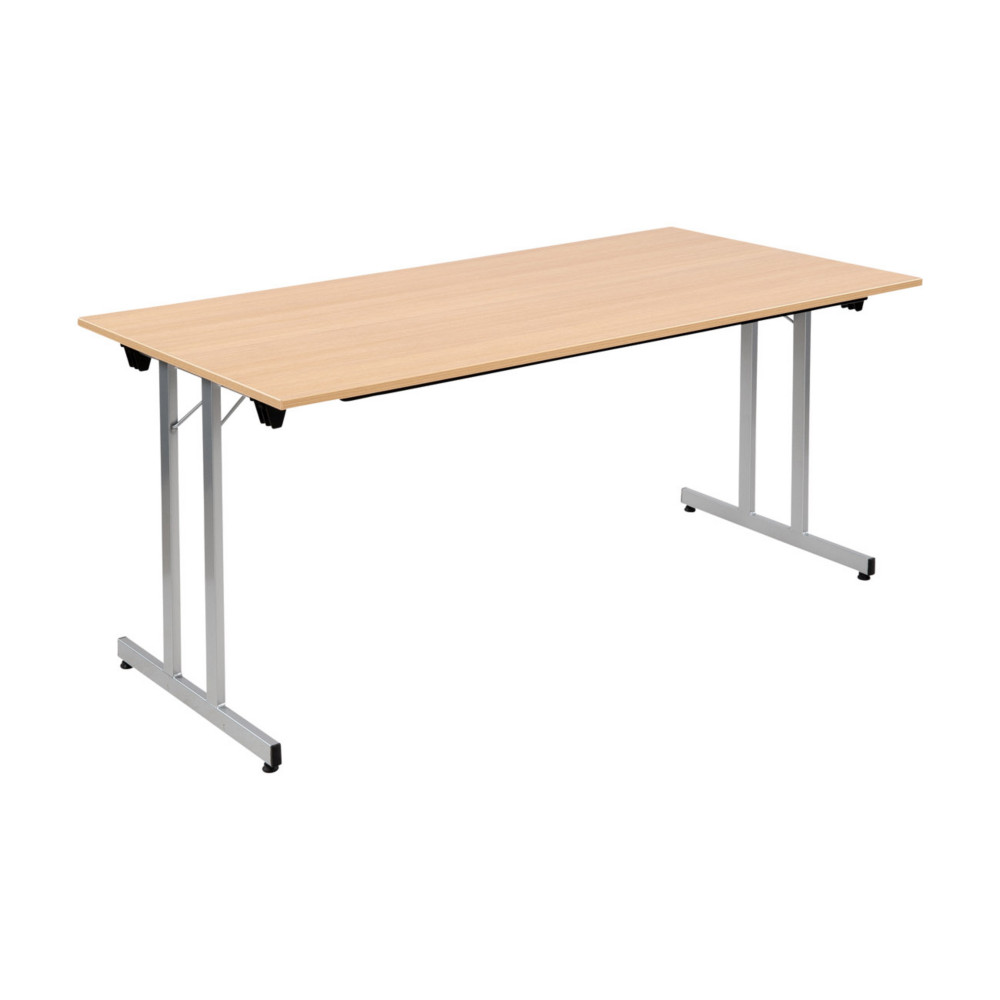 Table pliante multiples usages rectangle L. 160 x P. 80 cm  - Chne pieds Aluminium