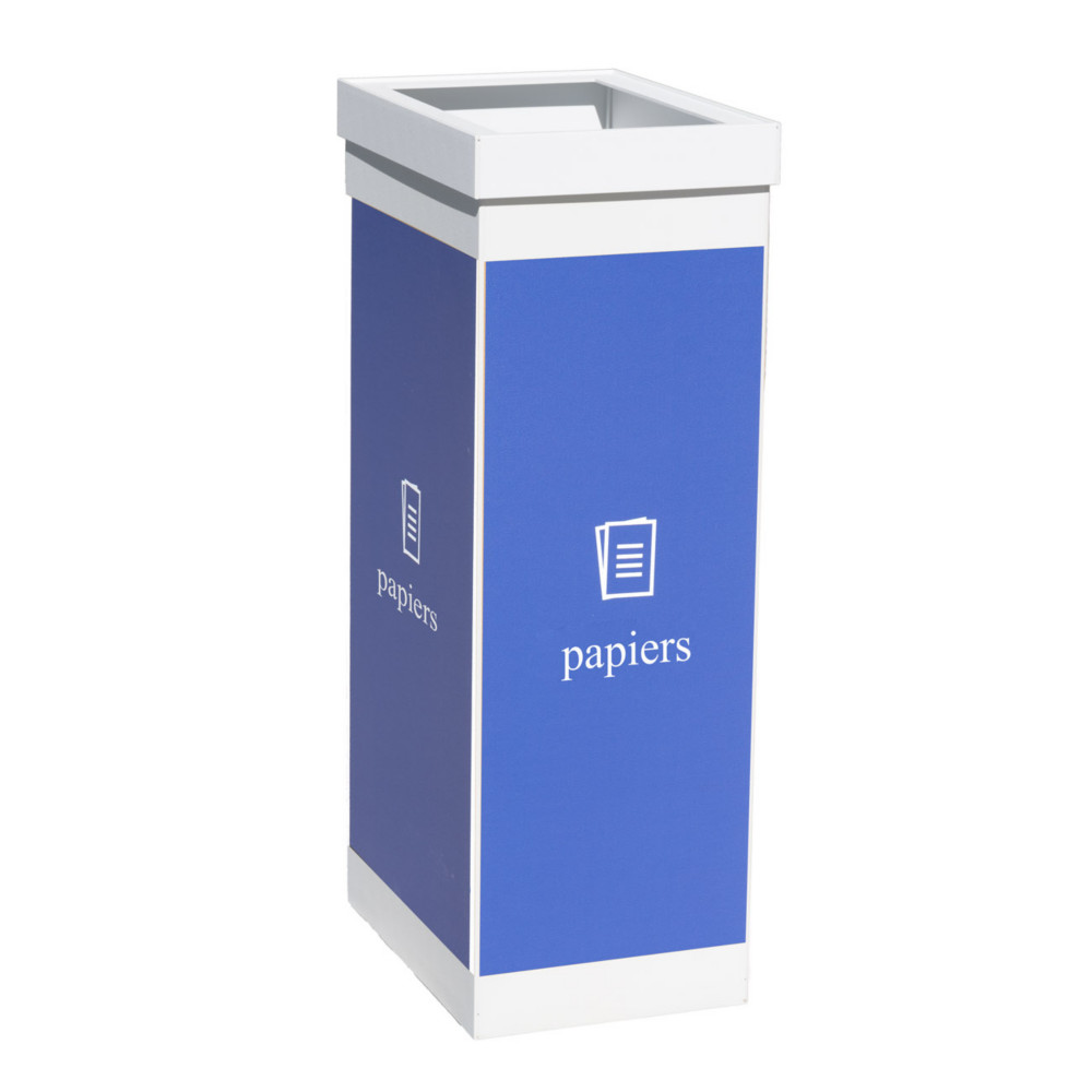 Paperflow Poubelle de tri slectif pour le recyclage du papier - 60L - Bleu corps Blanc