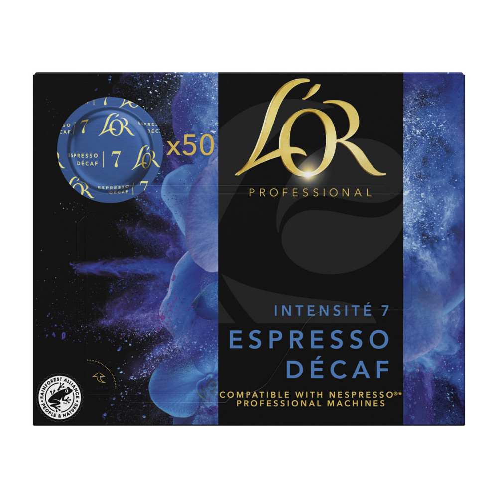 L'OR Professional Espresso dcafin - intensit : 7 - bote de 50 capsules