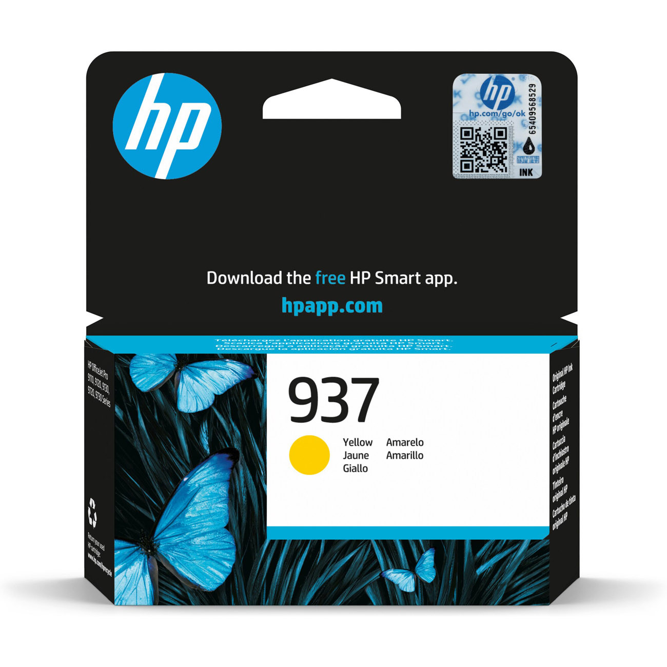 HP 937 Cartouche d'encre authentique 4S6W4NE - Jaune