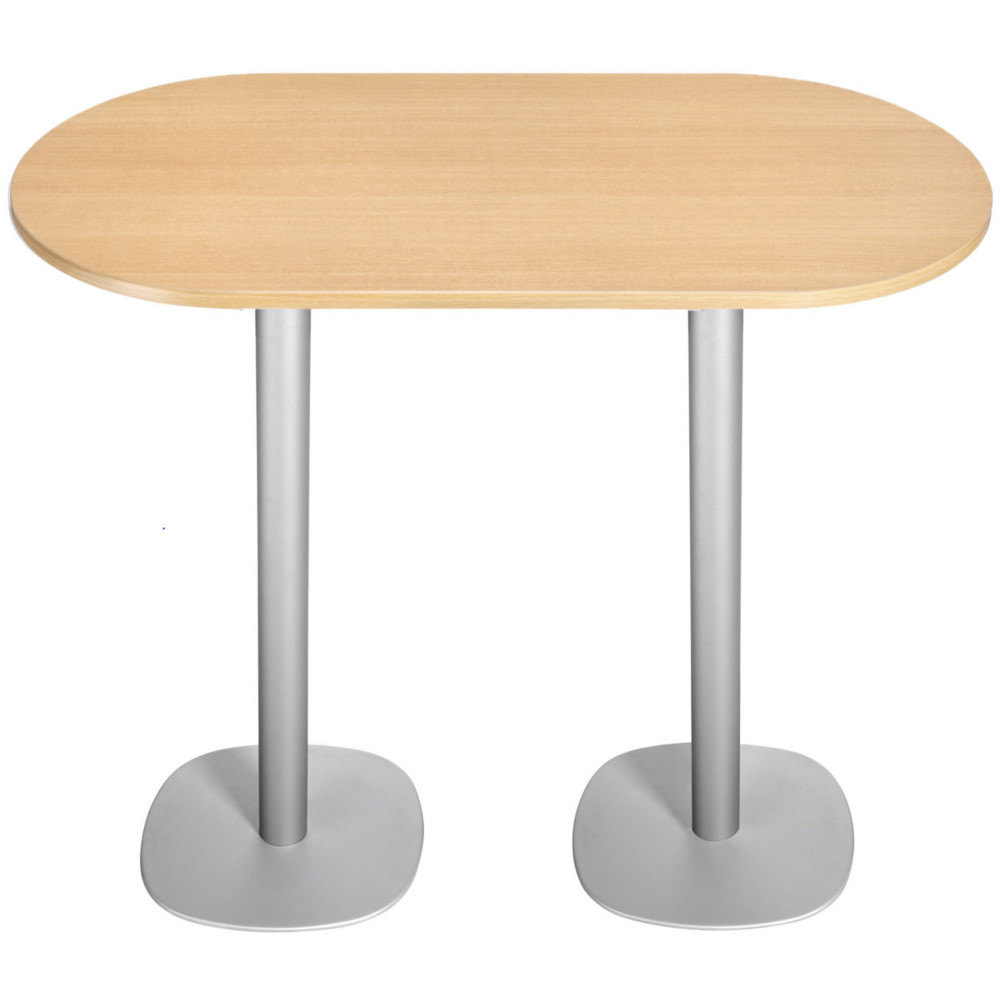 Guridon Cafteria NewLine L.120 x P.70 x H.110 cm - Plateau Htre - Pied Aluminium