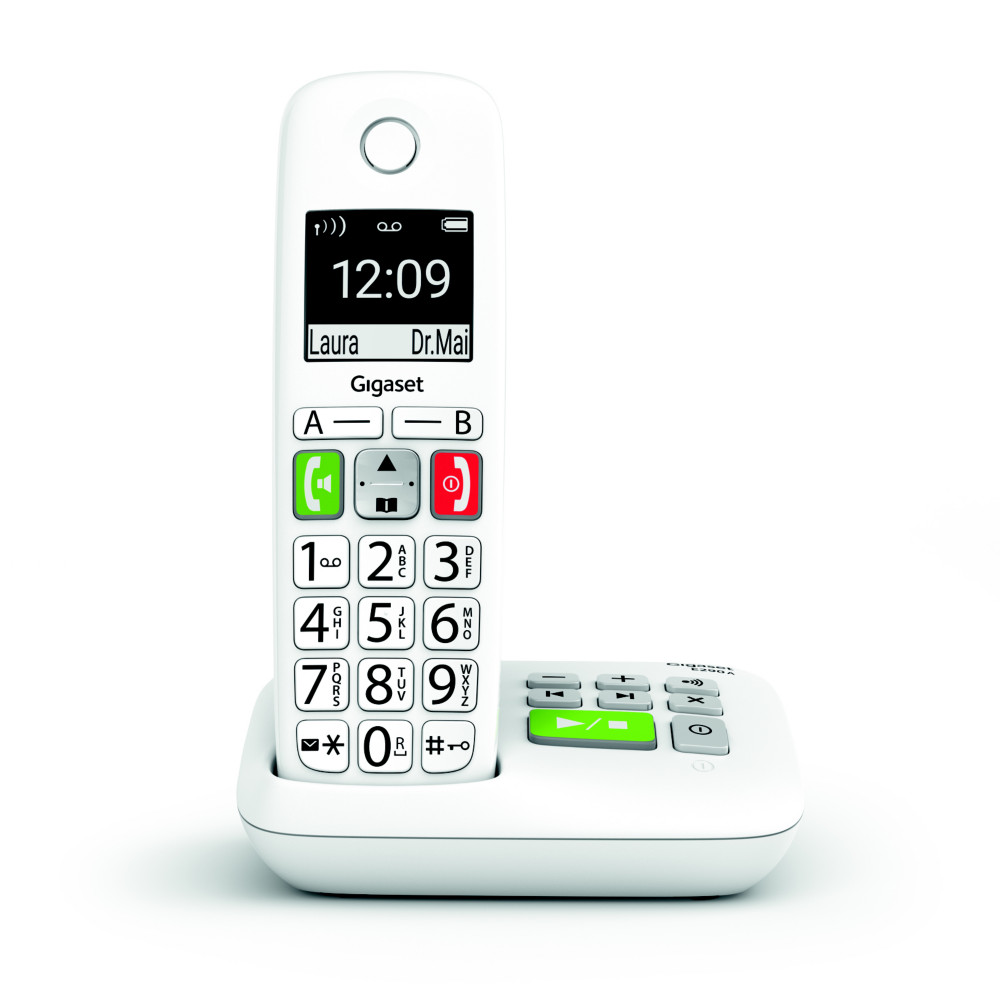 Gigaset Tlphone sans fil DECT E290A grandes touches  - Blanc