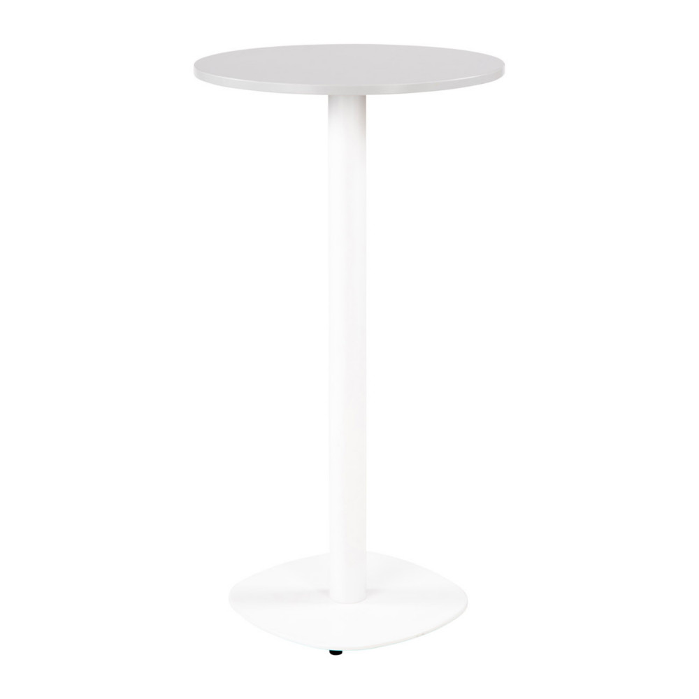 Guridon Cafteria NewLine rond .60 x H.110 cm - Plateau Gris - Pied Blanc