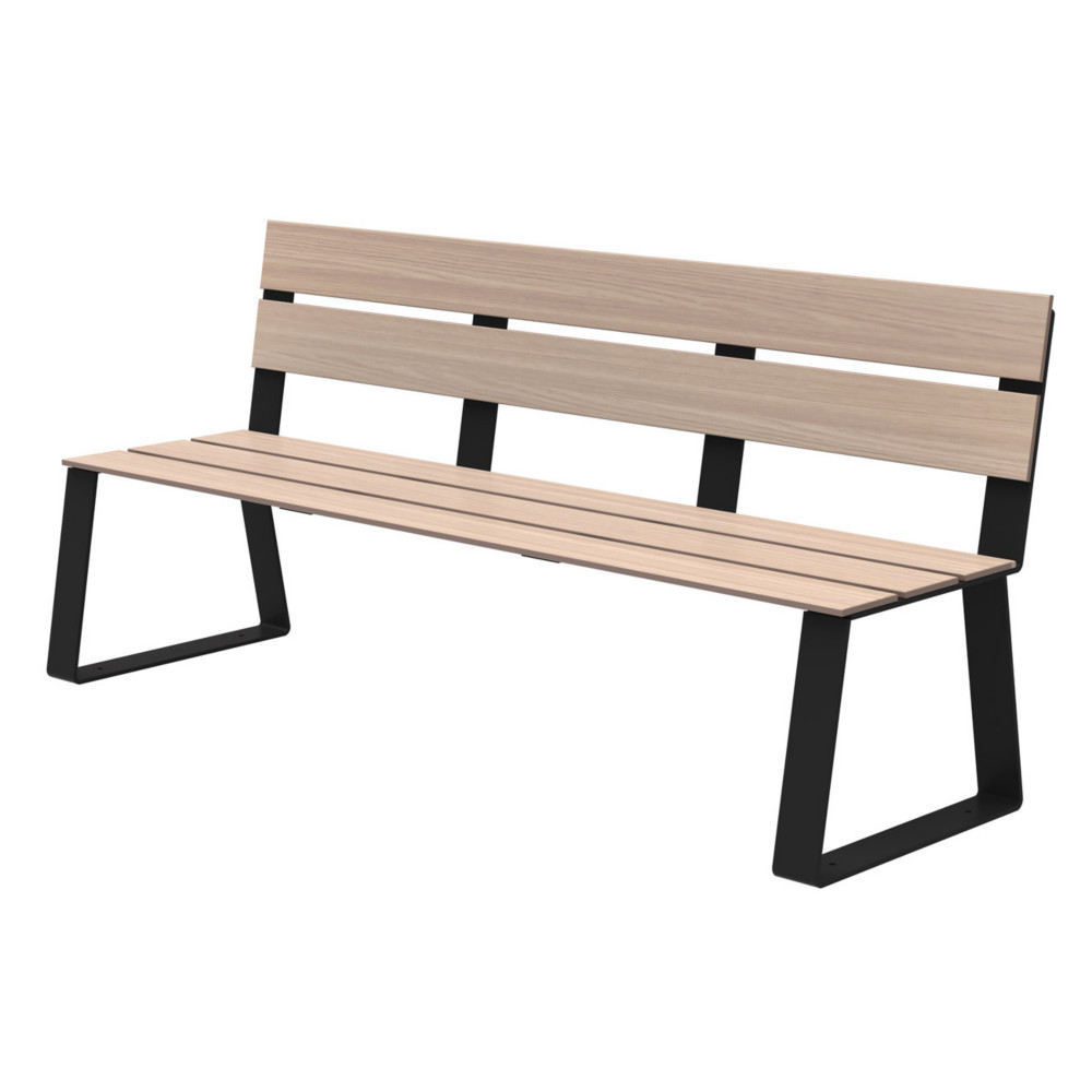 Banc  fixer Ballade Extrme L.180 cm Bois stratifi et mtal Gris manganse