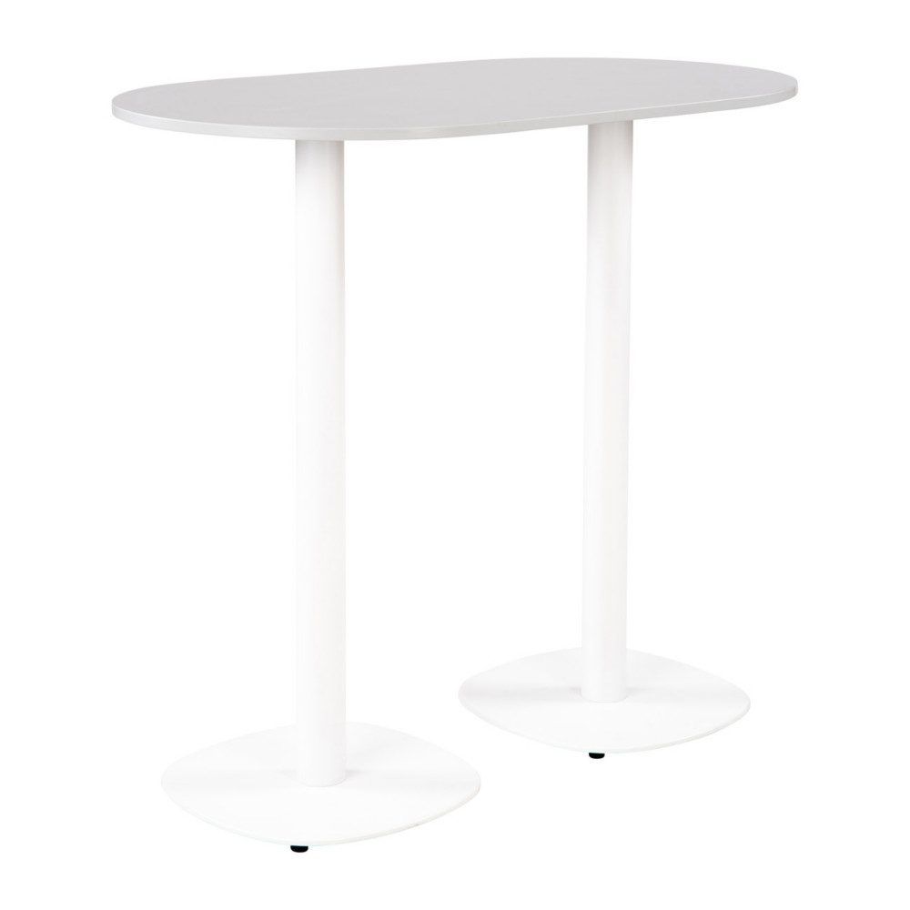 Guridon Cafteria NewLine L.120 x P.70 x H.110 cm - Plateau Gris - Pied Blanc