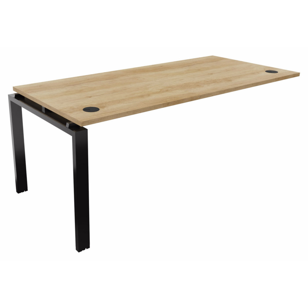 Bureau suivant E-link L.180 x P.80 cm - Plateau Chne Nebraska - Pieds Noir
