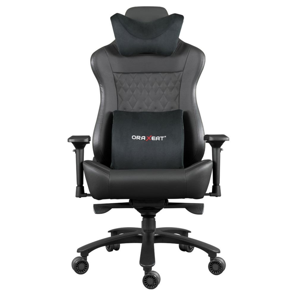 Hercule Fauteuil Gamer ergonomique avec soutien lombaires, ttire et accoudoirs 4D - Assise et dossier large - Inclinaison et hauteur rglable - PVC - Noir
