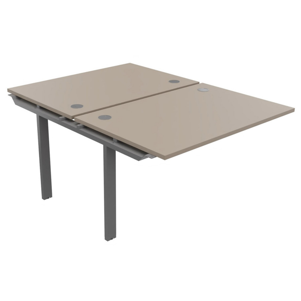 Module suivant pour ensemble 2 bureaux droits E-link - L.120 x P.163 cm - Plateau Argile - Pieds Aluminium
