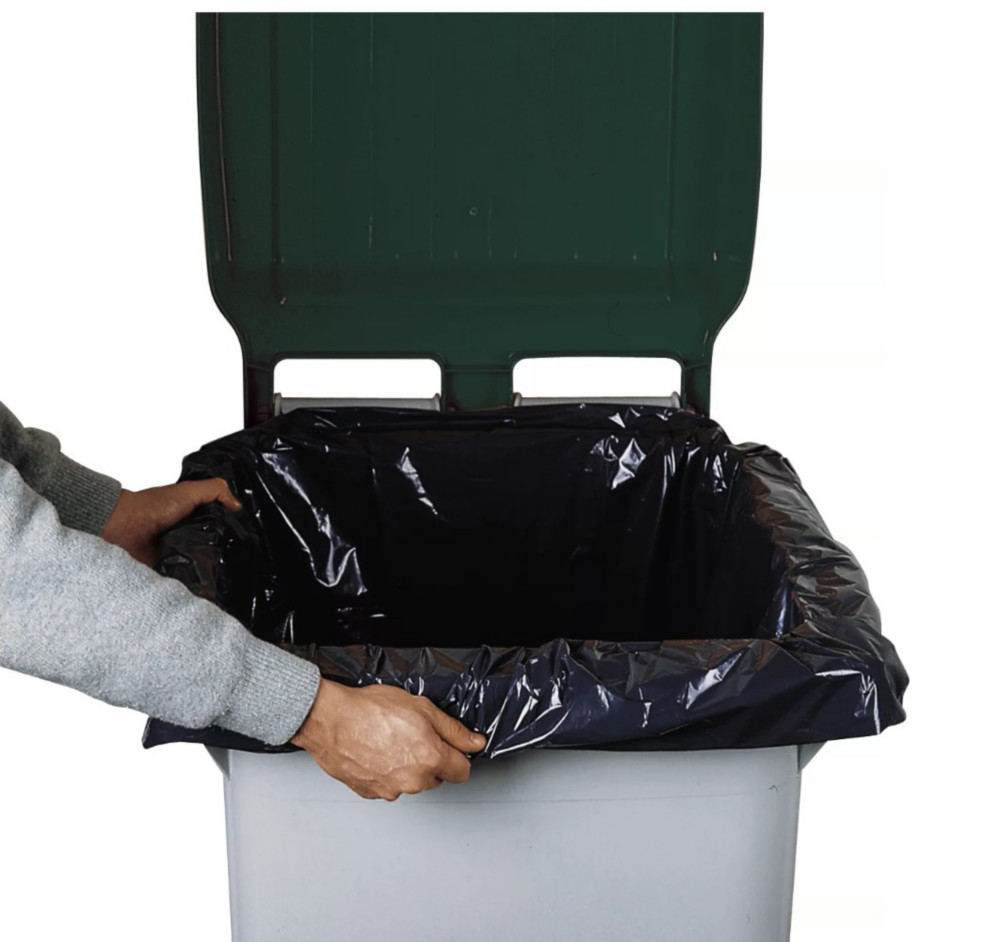 Housse noire recycle pour conteneur 2 ou 4 roues - 750L - Lot de 50
