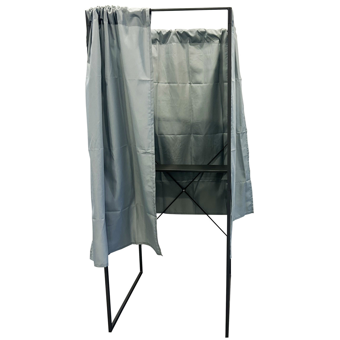 Viso Isoloir électoral standard L.80 x P.80 x H.200 cm - Rideaux gris