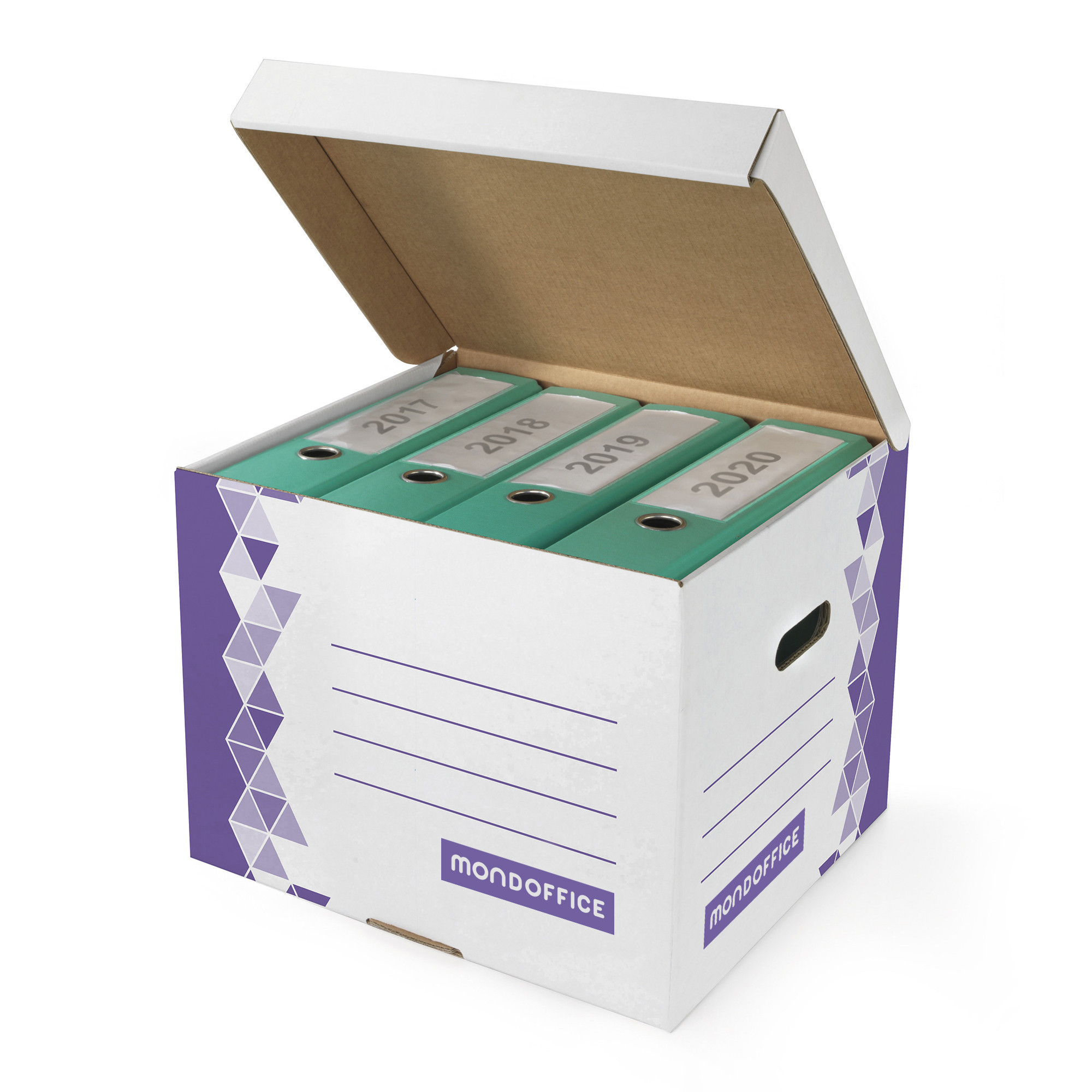 MONDOFFICE Caisse multi-usage format cube montage automatique en carton - Blanc