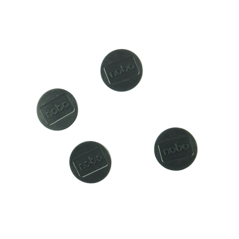 Nobo Aimant rond 30 mm - Noir - Lot de 4