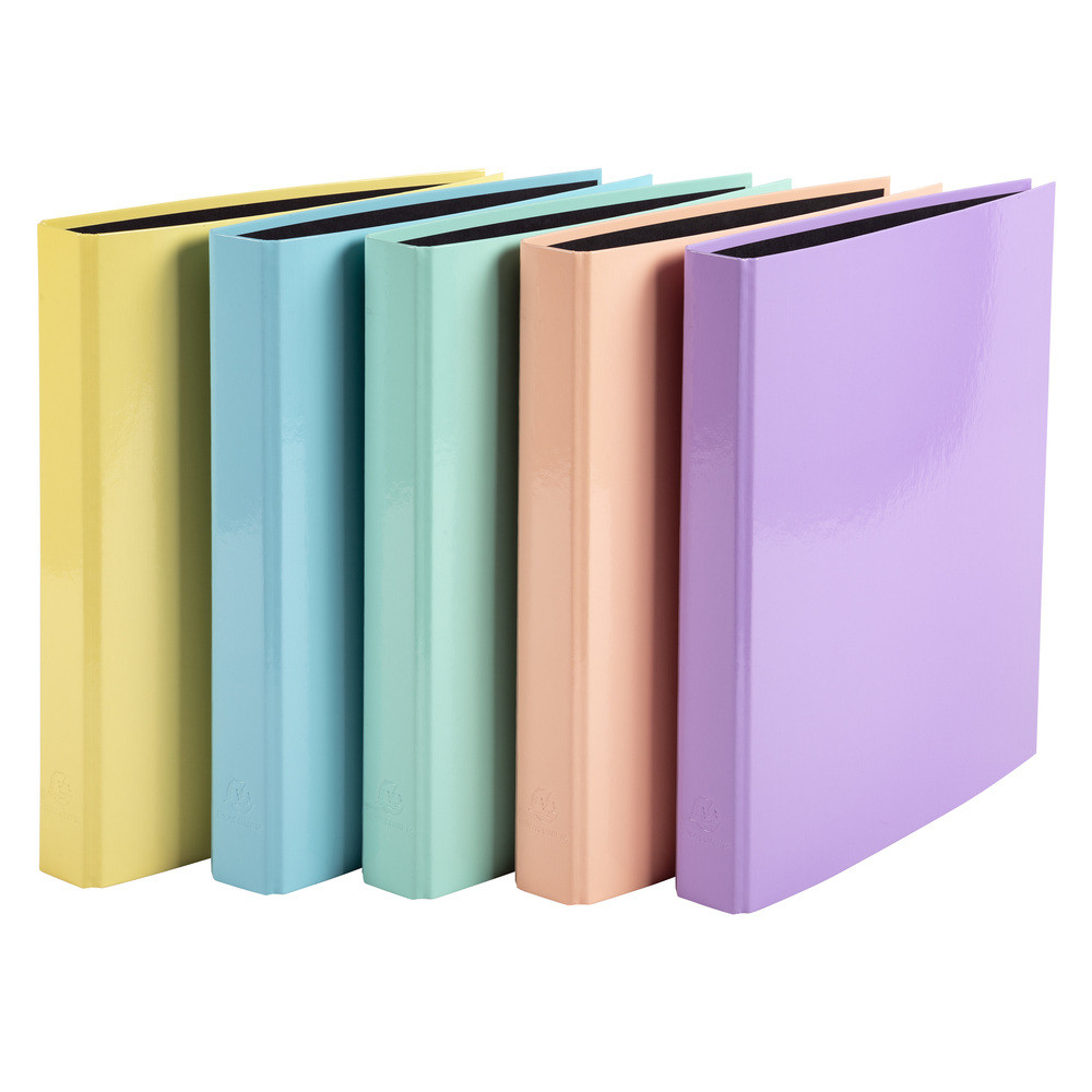 Exacompta+Classeur+4+anneaux+A4+Aquarel+-+Carton+17/10e+-+Dos+4+cm+-+Assortis+pastel