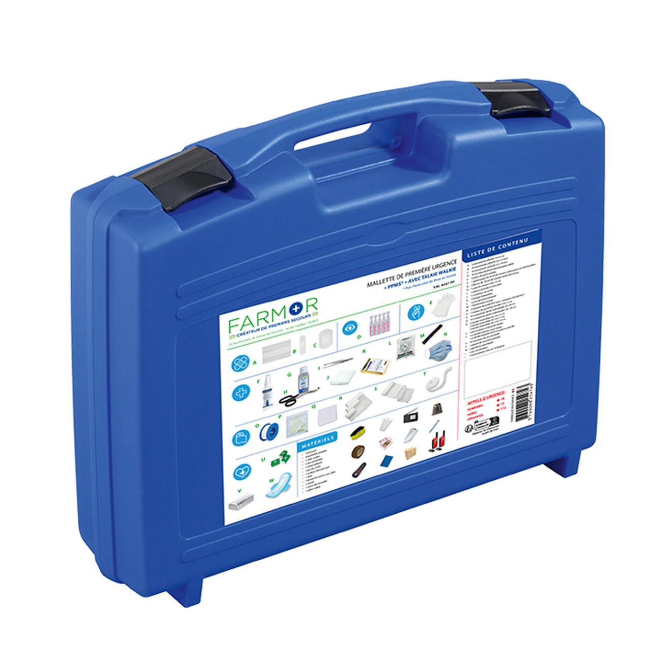 Farmor Mallette premiers secours PPMS avec Talkie walkie