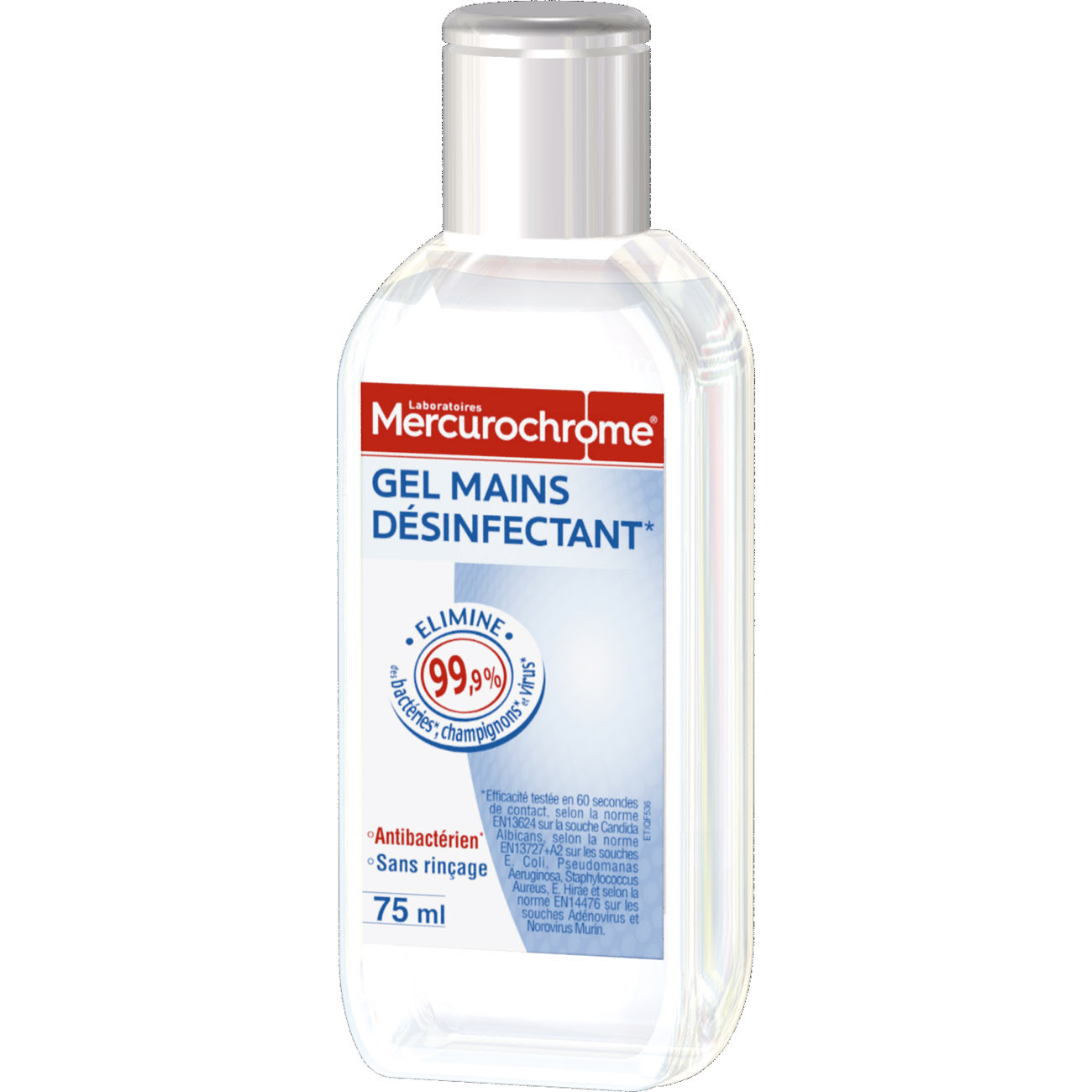 MERCUROCHROME Gel hydroalcoolique Désinfectant Mains Antibactérien 75ML
