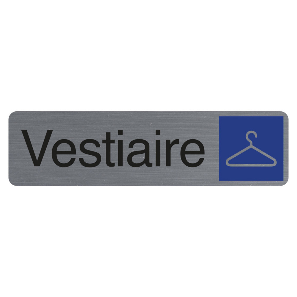 Exacompta Plaque signaltique adhsive Vestiaires - Rectangle Gris / Bleu