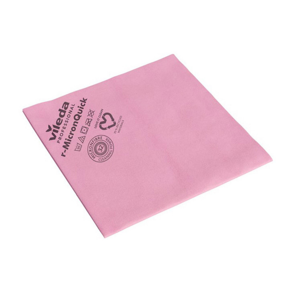 Vileda Lavette microfibre non tisse usage long - Rouge - Sachet de 5