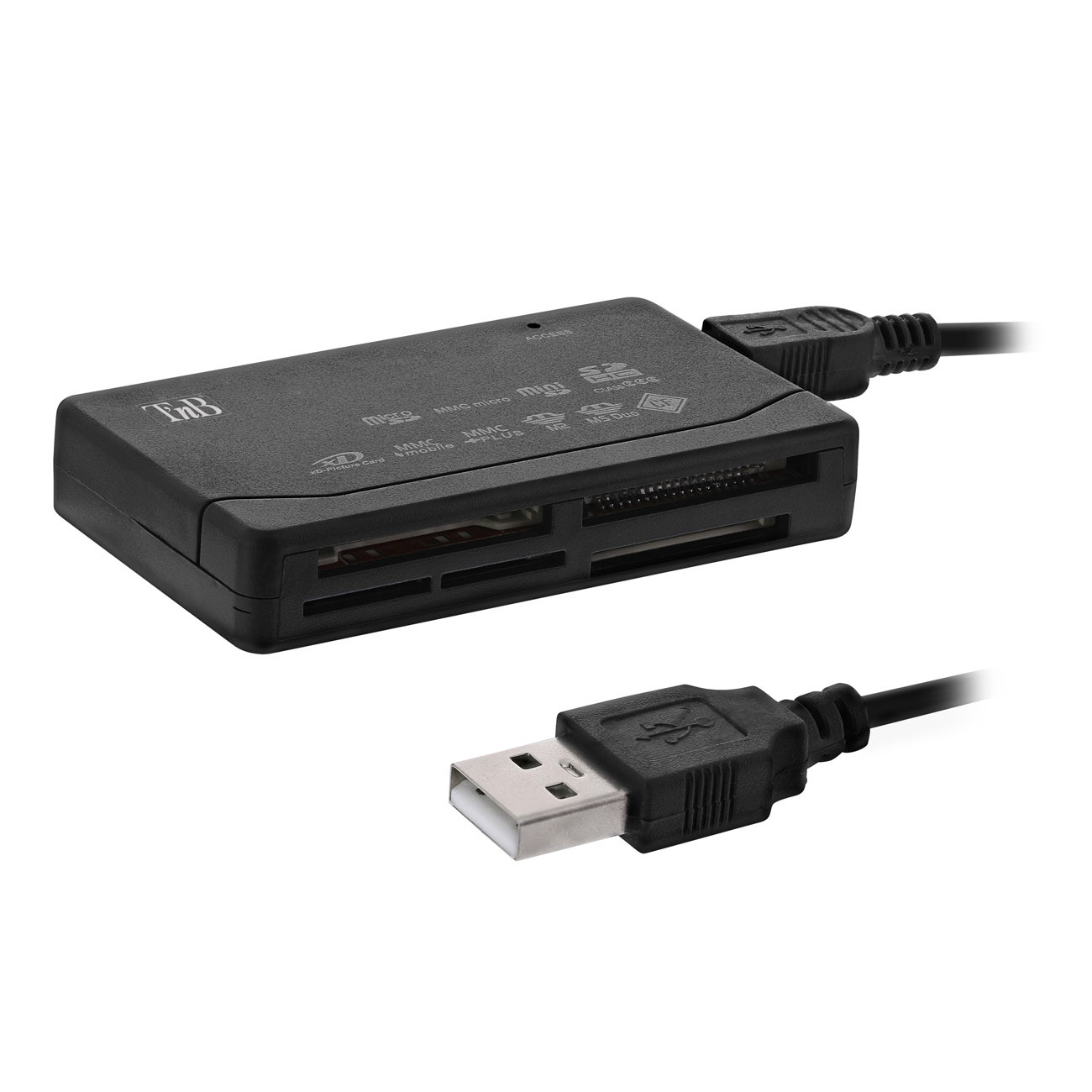 TNB Lecteur de carte mémoire universel USB 2.0 (USB-A) - 10 en 1 - Noir